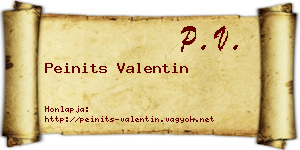 Peinits Valentin névjegykártya